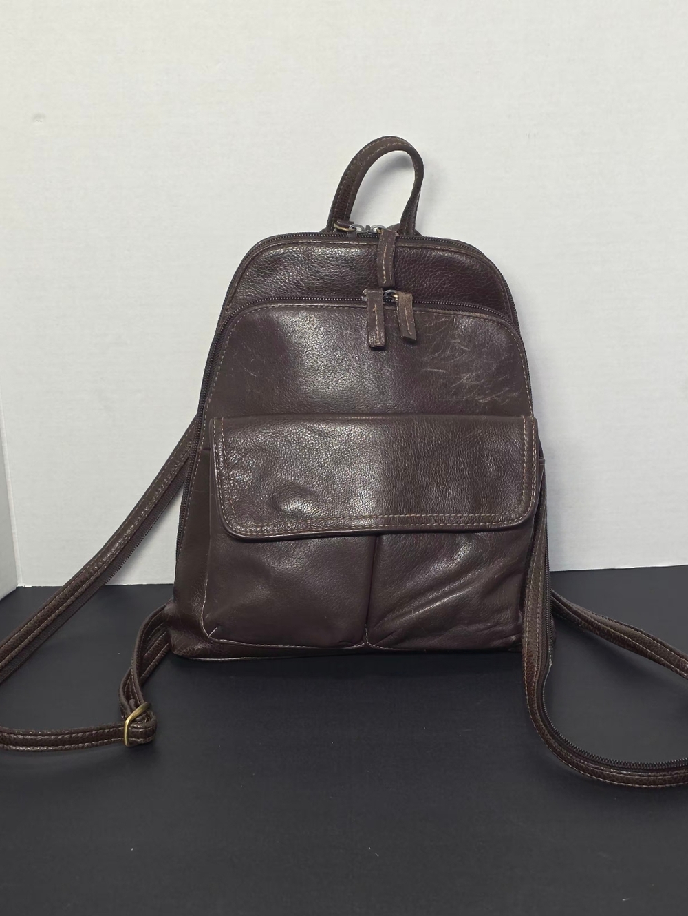 Vintage Y2K Cherokee Leather Convertable Crossbody Sm Backpack Purse Bag Brown